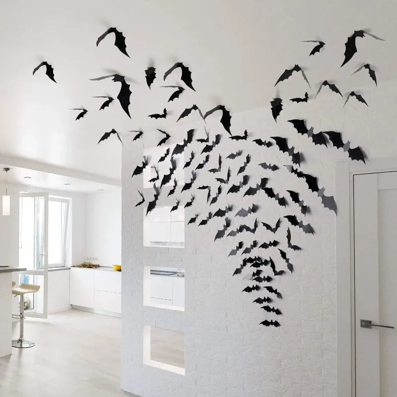 3D Halloween Bats - Spooky Wall Decor