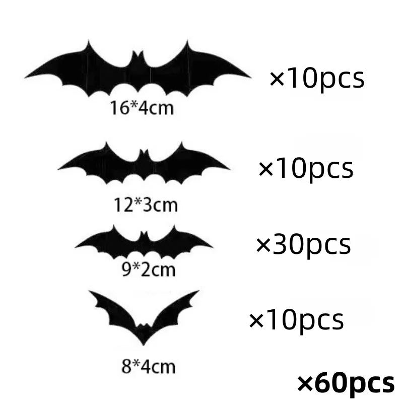3D Halloween Bats - Spooky Wall Decor
